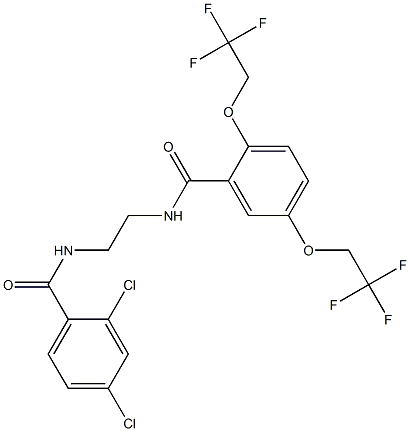 N-[2-[[2,4-dichlorobenzoyl]amino]ethyl]-2,5-bis[2,2,2-trifluoroethoxy]benzenecarboyjimide Struktur