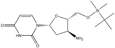 3'-Amino-5'-O-t-butyldimethylsilyl-2',3'-dideoxyuridine Struktur