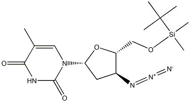 3'-Azido-5'-O-t-butyldimethylsilyl-3'-deoxythymidine Struktur