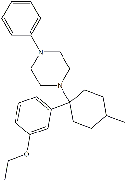 1-[1-(3-ETHOXYPHENYL)-4-METHYLCYCLOHEXYL]-4-PHENYLPIPERAZINE Struktur