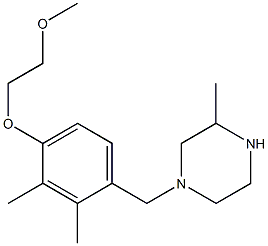 1-[4-(2-METHOXY-ETHOXY)-2,3-DIMETHYL-BENZYL]-3-METHYL-PIPERAZINE Struktur