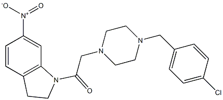 1-{[4-(4-CHLOROBENZYL)PIPERAZIN-1-YL]ACETYL}-6-NITROINDOLINE Struktur