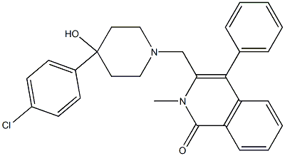 3-[4-(4-CHLORO-PHENYL)-4-HYDROXY-PIPERIDIN-1-YLMETHYL]-2-METHYL-4-PHENYL-2H-ISOQUINOLIN-1-ONE Struktur