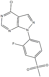 4-CHLORO-1-[2-FLUORO-4-(METHYLSULFONYL)PHENYL]-1H-PYRAZOLO[3,4-D]PYRIMIDINE Struktur