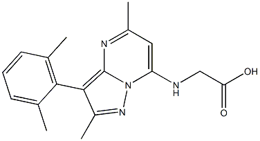 N-[3-(2,6-DIMETHYLPHENYL)-2,5-DIMETHYLPYRAZOLO[1,5-A]PYRIMIDIN-7-YL]GLYCINE Struktur