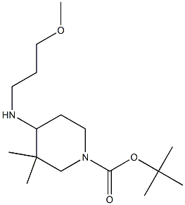 TERT-BUTYL 4-[(3-METHOXYPROPYL)AMINO]-3,3-DIMETHYLPIPERIDINE-1-CARBOXYLATE Struktur