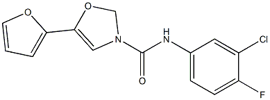 N-(3-chloro-4-fluoro-phenyl)-5-(2-furyl)oxazole-3-carboxamide Struktur