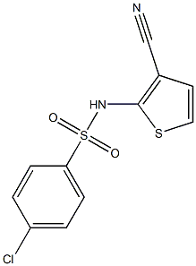 N1-(3-cyano-2-thienyl)-4-chlorobenzene-1-sulfonamide Struktur