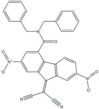 N4,N4-dibenzyl-9-(dicyanomethylidene)-2,7-dinitro-9H-fluorene-4-carboxamide Struktur