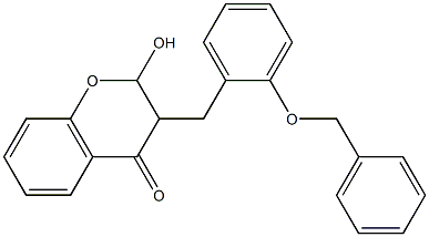 3-[2-(benzyloxy)benzyl]-2-hydroxychroman-4-one Struktur