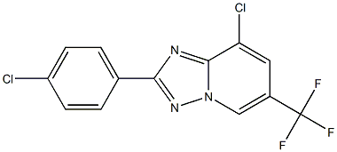 8-chloro-2-(4-chlorophenyl)-6-(trifluoromethyl)[1,2,4]triazolo[1,5-a]pyridine Struktur