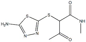 N1-methyl-2-[(5-amino-1,3,4-thiadiazol-2-yl)thio]-3-oxobutanamide Struktur