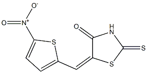 5-[(5-nitro-2-thienyl)methylidene]-2-thioxo-1,3-thiazolan-4-one Struktur