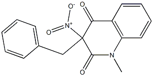 3-benzyl-1-methyl-3-nitro-1,2,3,4-tetrahydroquinoline-2,4-dione Struktur