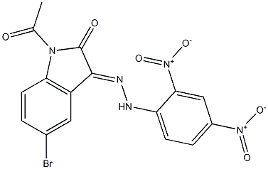 1-acetyl-5-bromo-3-[2-(2,4-dinitrophenyl)hydrazono]indolin-2-one Struktur