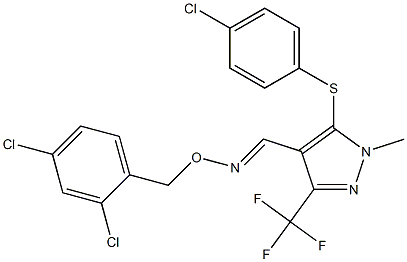 5-[(4-chlorophenyl)sulfanyl]-1-methyl-3-(trifluoromethyl)-1H-pyrazole-4-carbaldehyde O-(2,4-dichlorobenzyl)oxime Struktur