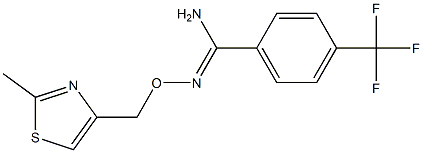 O1-[(2-methyl-1,3-thiazol-4-yl)methyl]-4-(trifluoromethyl)benzene-1-carbohydroximamide Struktur