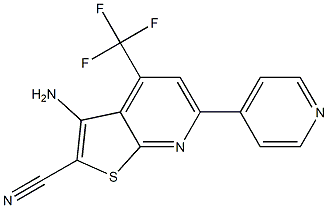 3-amino-6-(4-pyridinyl)-4-(trifluoromethyl)thieno[2,3-b]pyridine-2-carbonitrile Struktur