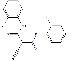 N1-(2,4-dimethylphenyl)-3-(2-chloroanilino)-2-cyano-3-thioxopropanamide Struktur