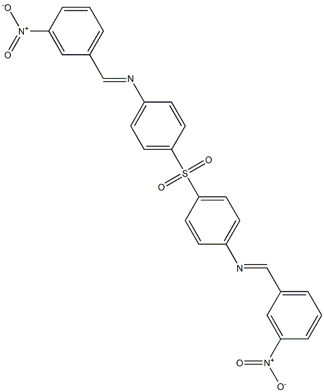 N1-(3-nitrobenzylidene)-4-({4-[(3-nitrobenzylidene)amino]phenyl}sulfonyl)aniline Struktur