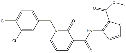 methyl 3-({[1-(3,4-dichlorobenzyl)-2-oxo-1,2-dihydro-3-pyridinyl]carbonyl}amino)-2-thiophenecarboxylate Struktur