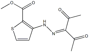 methyl 3-[2-(1-acetyl-2-oxopropylidene)hydrazino]thiophene-2-carboxylate Struktur