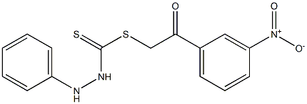 2-(3-nitrophenyl)-2-oxoethyl 2-phenylhydrazine-1-carbodithioate Struktur