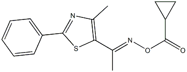 N-[(cyclopropylcarbonyl)oxy]-N-[(E)-1-(4-methyl-2-phenyl-1,3-thiazol-5-yl)ethylidene]amine Struktur