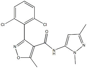 N4-(1,3-dimethyl-1H-pyrazol-5-yl)-3-(2,6-dichlorophenyl)-5-methylisoxazole-4-carboxamide Struktur