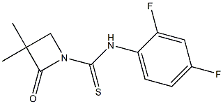 N1-(2,4-difluorophenyl)-3,3-dimethyl-2-oxoazetane-1-carbothioamide Struktur