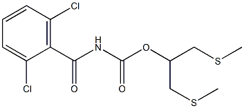 2-(methylthio)-1-[(methylthio)methyl]ethyl N-(2,6-dichlorobenzoyl)carbamate Struktur