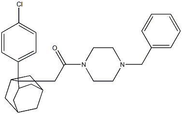 1-(4-benzylpiperazino)-2-[2-(4-chlorophenyl)-2-adamantyl]-1-ethanone Struktur