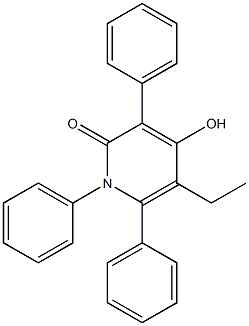 5-ethyl-4-hydroxy-1,3,6-triphenyl-1,2-dihydropyridin-2-one Struktur