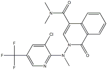 2-[[3-chloro-5-(trifluoromethyl)-2-pyridinyl](methyl)amino]-N,N-dimethyl-1-oxo-1,2-dihydro-4-isoquinolinecarboxamide Struktur