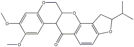 2-isopropyl-8,9-dimethoxy-1,2,6,6a,12,12a-hexahydrochromeno[3,4-b]furo[2,3-h]chromen-6-one Struktur