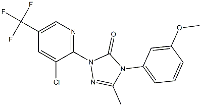 2-[3-chloro-5-(trifluoromethyl)-2-pyridinyl]-4-(3-methoxyphenyl)-5-methyl-2,4-dihydro-3H-1,2,4-triazol-3-one Struktur