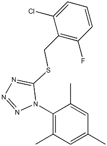 5-[(2-chloro-6-fluorobenzyl)thio]-1-mesityl-1H-1,2,3,4-tetraazole Struktur