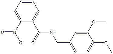 N-(3,4-dimethoxybenzyl)-2-nitrobenzenecarboxamide Struktur