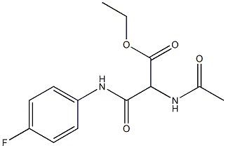 ethyl 2-(acetylamino)-3-(4-fluoroanilino)-3-oxopropanoate Struktur