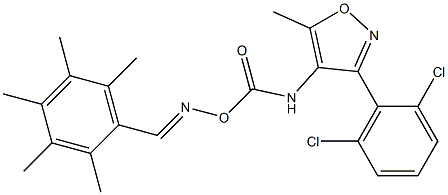 3-(2,6-dichlorophenyl)-5-methyl-4-{[({[(2,3,4,5,6-pentamethylphenyl)methylene]amino}oxy)carbonyl]amino}isoxazole Struktur