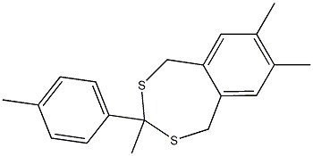 3,7,8-trimethyl-3-(4-methylphenyl)-1,5-dihydro-2,4-benzodithiepine Struktur