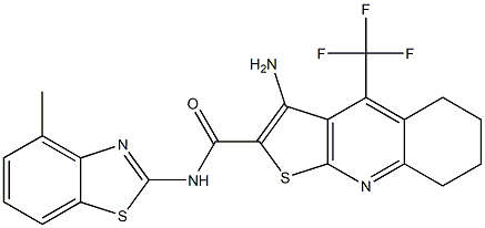 3-amino-N-(4-methyl-1,3-benzothiazol-2-yl)-4-(trifluoromethyl)-5,6,7,8-tetrahydrothieno[2,3-b]quinoline-2-carboxamide Struktur