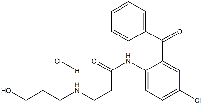 N1-(2-benzoyl-4-chlorophenyl)-3-[(3-hydroxypropyl)amino]propanamide hydrochloride Struktur