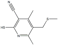 2-mercapto-4,6-dimethyl-5-[(methylthio)methyl]nicotinonitrile Struktur