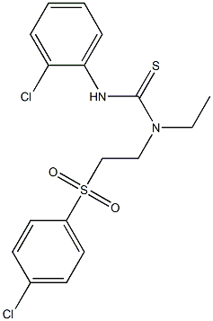 N'-(2-chlorophenyl)-N-{2-[(4-chlorophenyl)sulfonyl]ethyl}-N-ethylthiourea Struktur