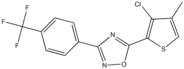 5-(3-chloro-4-methyl-2-thienyl)-3-[4-(trifluoromethyl)phenyl]-1,2,4-oxadiazole Struktur