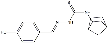 N1-bicyclo[2.2.1]hept-2-yl-2-(4-hydroxybenzylidene)hydrazine-1-carbothioamide Struktur