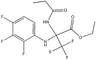 ethyl 3,3,3-trifluoro-2-(propionylamino)-2-(2,3,4-trifluoroanilino)propanoate Struktur