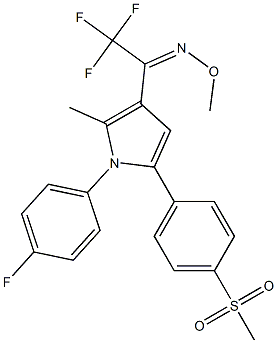 2,2,2-trifluoro-1-{1-(4-fluorophenyl)-2-methyl-5-[4-(methylsulfonyl)phenyl]-1H-pyrrol-3-yl}-1-ethanone O-methyloxime Struktur