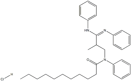 N1-[3-anilino-2-methyl-3-(phenylimino)propyl]-N1-phenylundecanamide hydrochloride Struktur